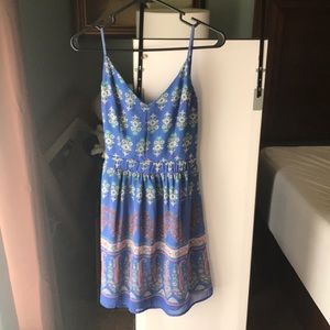 Backless Printed Silky Mini Sundress